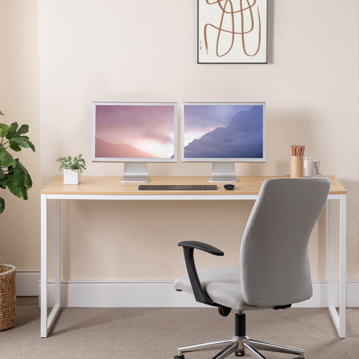 Zinus Modern Studio Collection Soho Rectangular Dining Table/Table Only/Office Desk/Computer Table, White