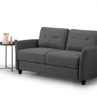 Zinus Contemporary Upholstered 62.2in Sofa Couch/Loveseat, Dark Grey Loveseat