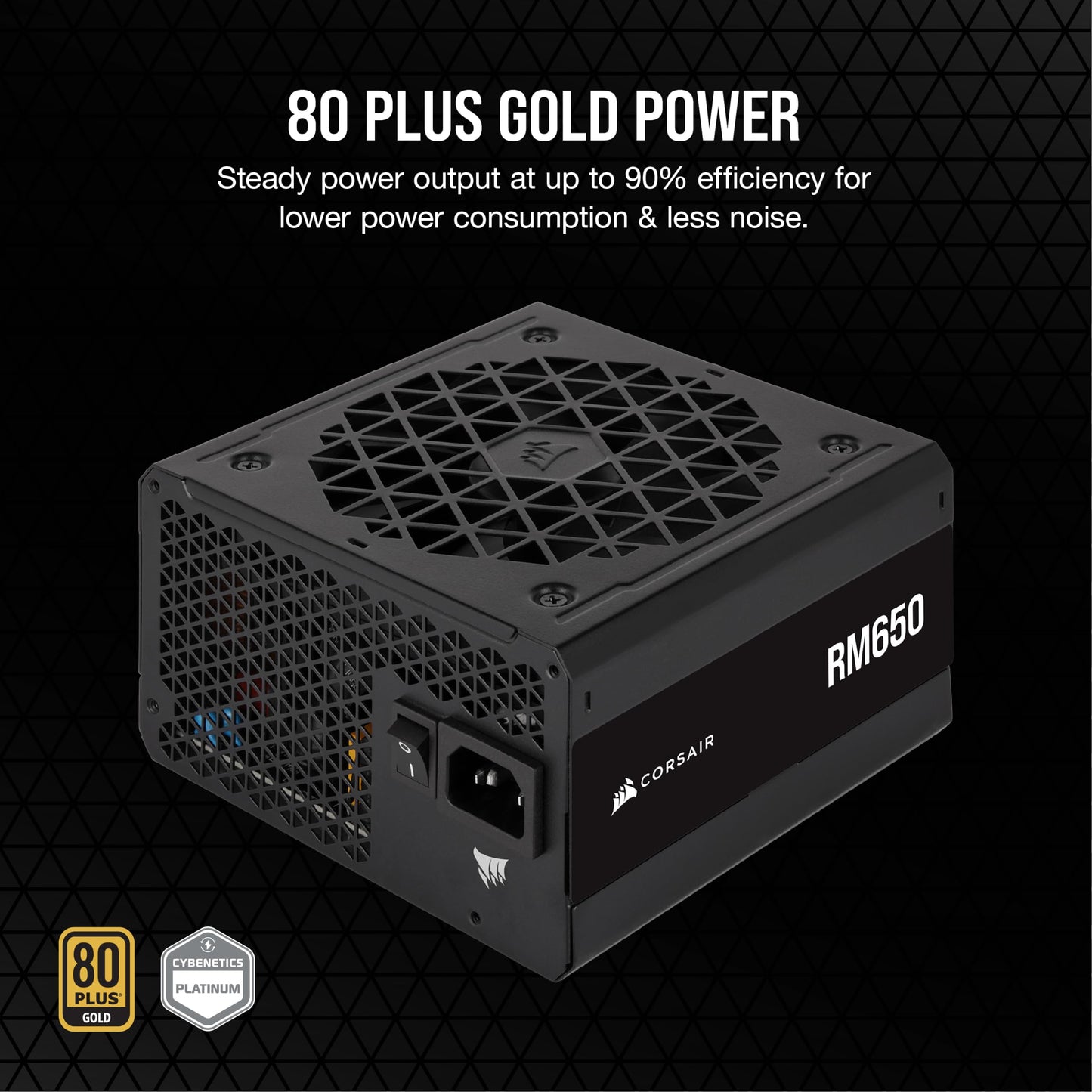 CORSAIR RM650 80 Plus Gold Fully Modular Low-Noise ATX 650 Watt Power Supply - NA - Black RM (2023) 650 Watts