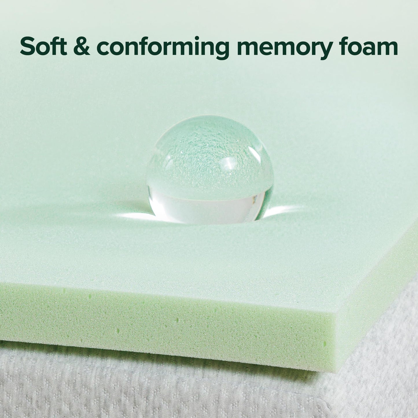 ZINUS 1.5 Inch Green Tea Memory Foam Mattress Topper, Smaller, More Convenient WonderBox Packaging, Pressure-Relieving Layers, CertiPUR-US Certified, King 1.5" New Small Box