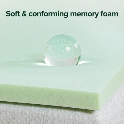 ZINUS 1.5 Inch Green Tea Memory Foam Mattress Topper, Smaller, More Convenient WonderBox Packaging, Pressure-Relieving Layers, CertiPUR-US Certified, Queen 1.5" New Small Box