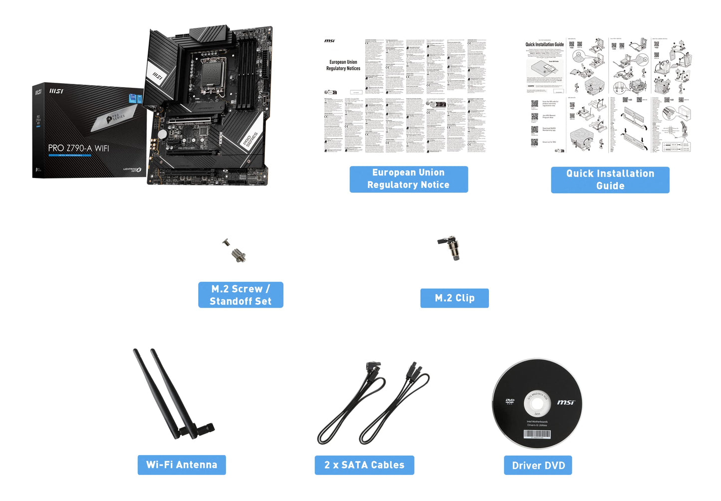 MSI PRO Z790-A WiFi ProSeries Motherboard (Supports 12th/13th Gen Intel Processors, LGA 1700, DDR5, PCIe 5.0, M.2, 2.5Gbps LAN, USB 3.2 Gen2, Wi-Fi 6E, ATX) PRO Z790-A WiFi 2023