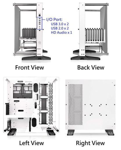 ThermaltakeThermaltake TT Premium PCI-E 4.0 High Speed Flexible Extender Riser Cable 300mm & Core P3 ATX Tempered Glass Gaming Computer Case Chassis, SnowThermaltake Cable + Chassis