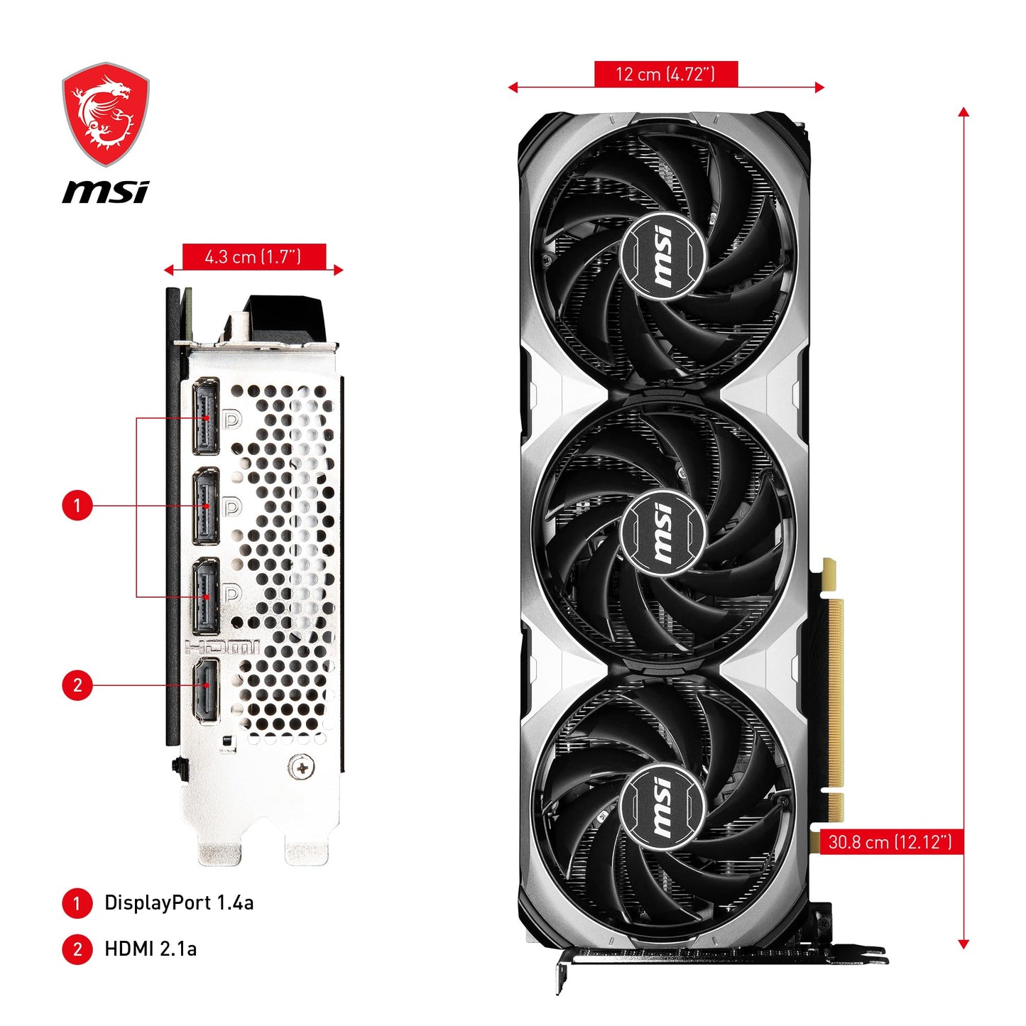 MSI GeForce RTX 4070 Ventus 3X 12G OC (12GB GDDR6X/PCI Express 4.0/2520MHz/21000MHz)