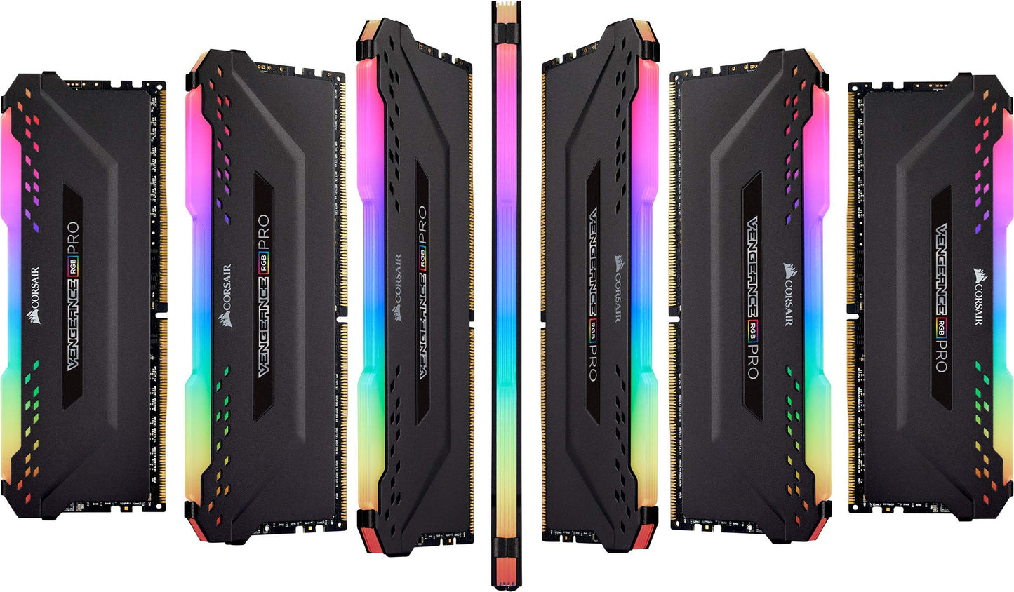 Corsair Vengeance RGB Pro 32GB (2x16GB) DDR4 3600 (PC4-28800) C18 AMD Optimized Memory – Black