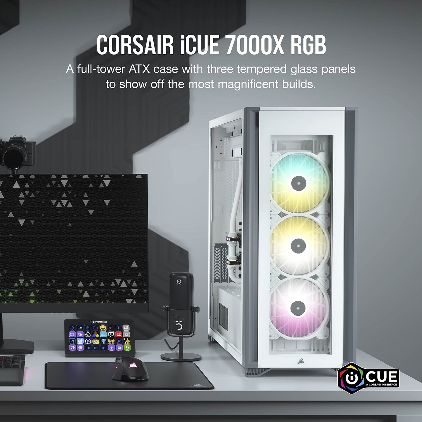 CORSAIR iCUE 7000X RGB Full-Tower ATX PC Case, White