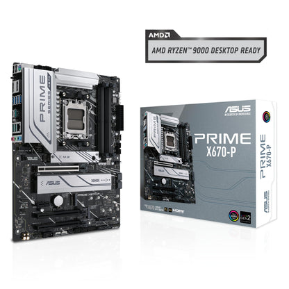 ASUS Prime X670-P AMD X670 AM5 Ryzen™ Desktop 9000 8000 & 7000 ATX Motherboard with Three M.2 Slots, DDR5, USB 3.2 Gen 2x2 Type-C®, USB4® Header, and 2.5Gb Ethernet