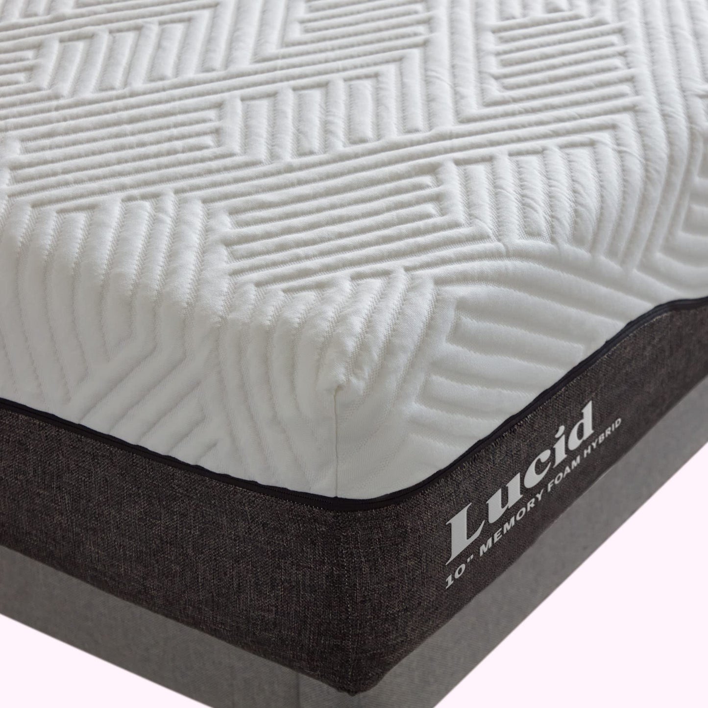 LUCID 10 Inch Queen Hybrid Mattress - Bamboo Charcoal And Aloe Vera Infused Memory Foam - Moisture Wicking - Odor Reducing - CertiPUR-US Certified (LU10QQ38BH)