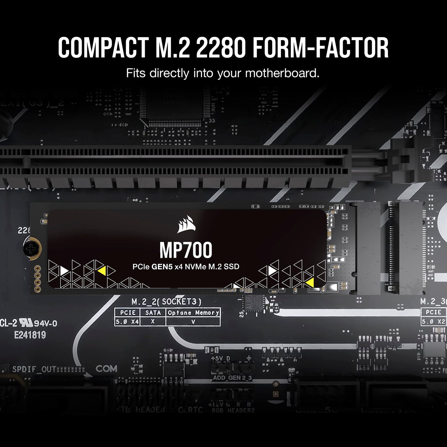 CORSAIR MP700 - SSD - 1 TB - PCI Express 5.0 x4 (NVMe) 1TB