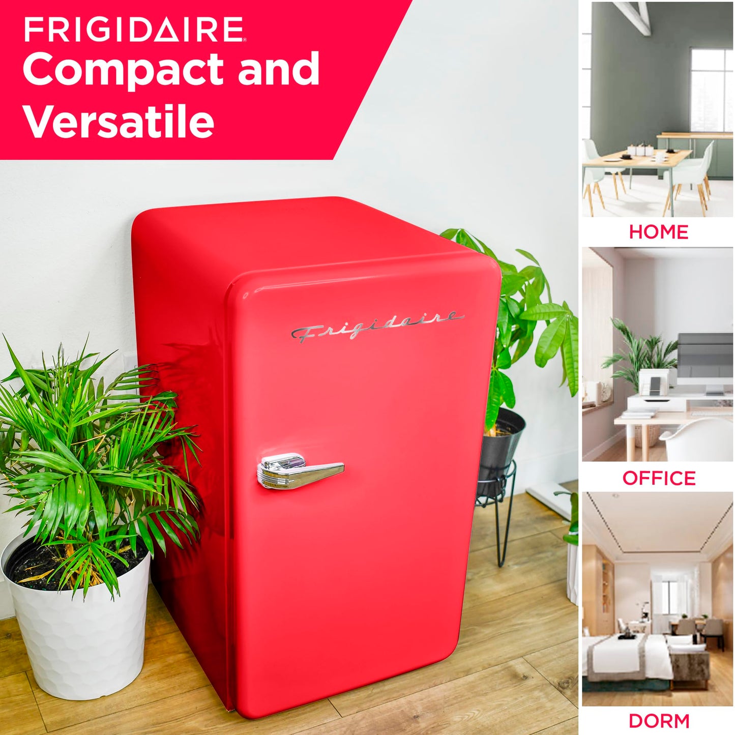 Frigidaire EFR372-RED 3.2 Cu Ft Red Retro Compact Rounded Corner Premium Mini Fridge Refrigerator