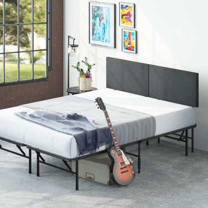 ZINUS SmartBase Mattress Foundation with Upholstered Headboard / 42 Inch Metal Platform Bed Frame/No Box Spring Needed/Sturdy Steel Frame/Adjustable Headboard Height, Full