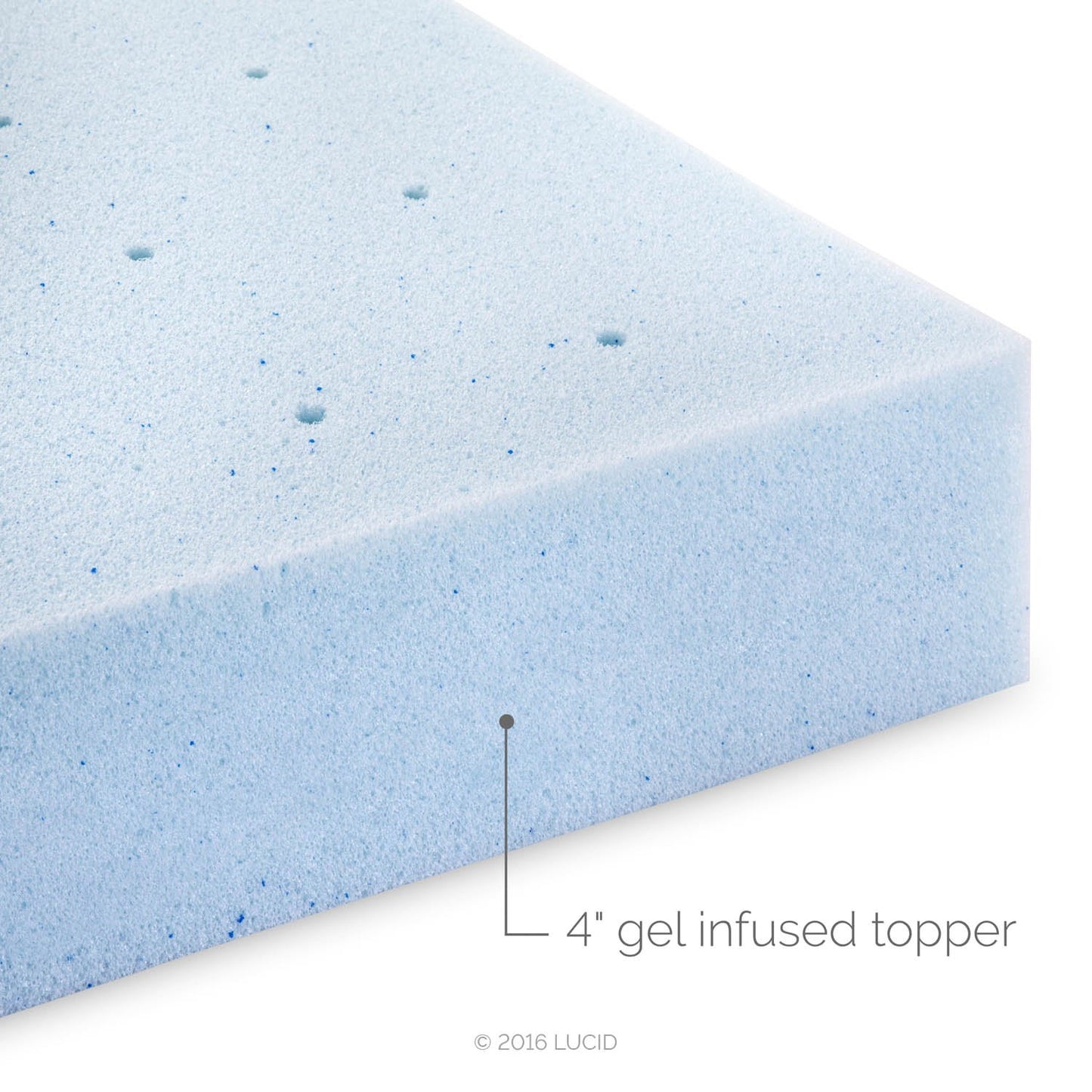 LUCID 4 Inch Gel Memory Foam Mattress Topper - Ventilated Design - Ultra Plush - Full