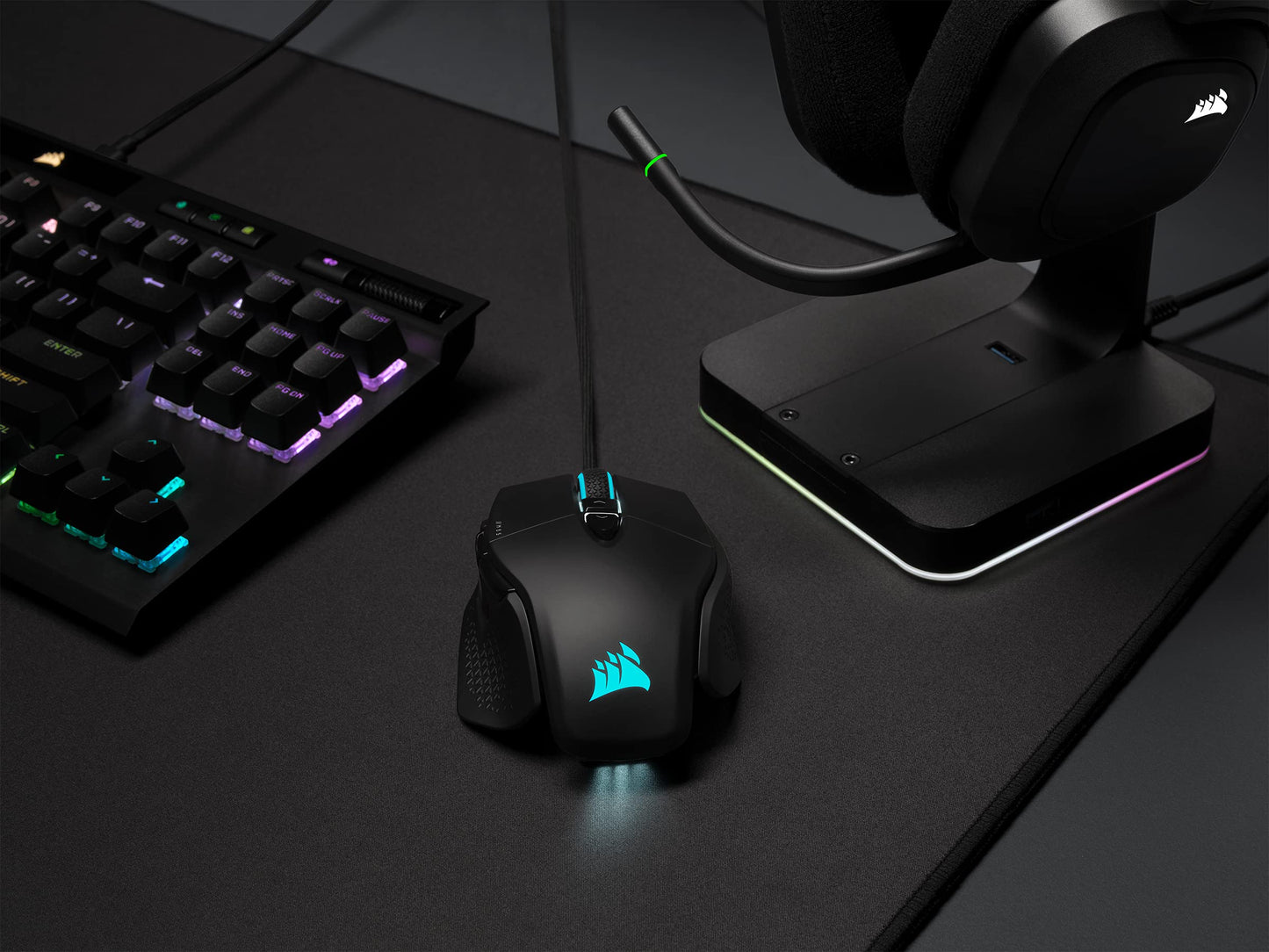 Corsair M65 RGB Ultra Tunable FPS Gaming Mouse Marksman 26,000 DPI Optical Sensor, Optical Switches, AXON Hyper-Processing Technology, Sensor Fusion Control, Tunable Weight System - Black M65 ULTRA WIRED