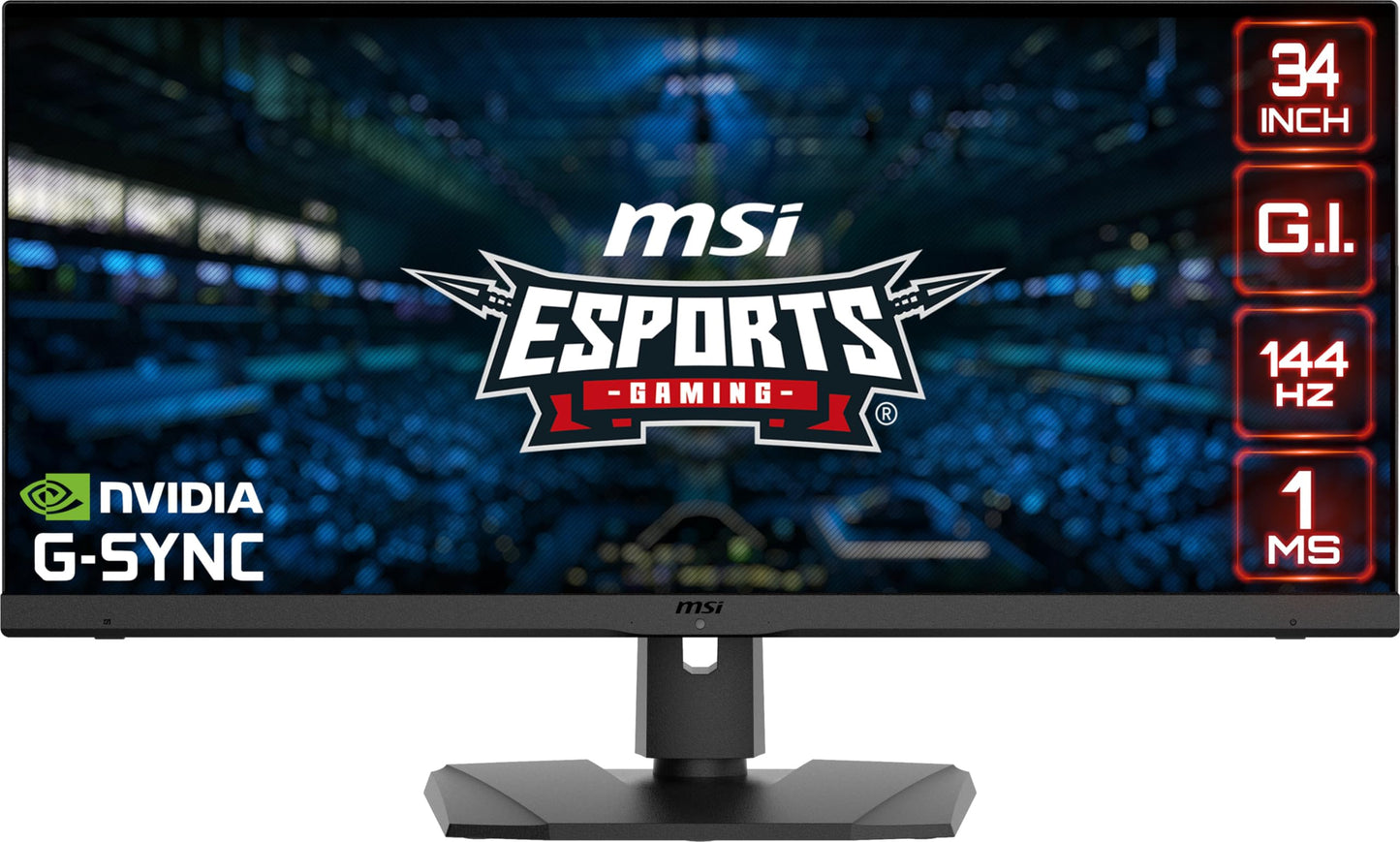 MSI Full UWQHD Anti-Glare 1ms 3440 x 1440 144Hz Refresh Rate HDR Ready USB/DP/HDMI 34” Monitor (Optix MPG341QR)