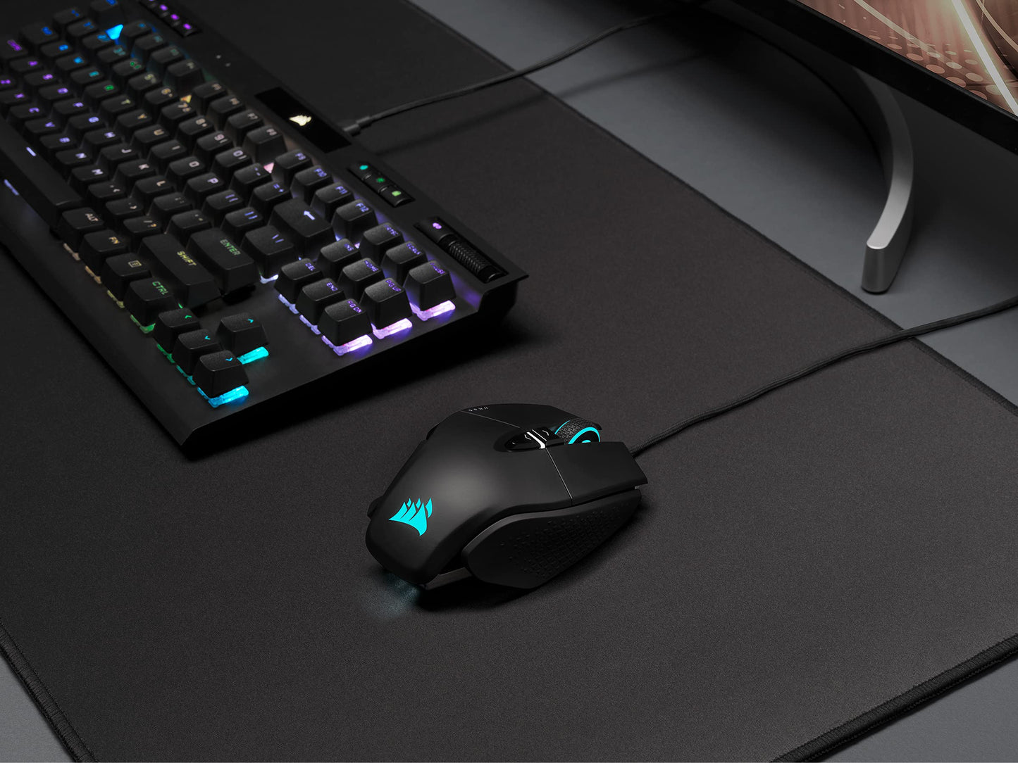 Corsair M65 RGB Ultra Tunable FPS Gaming Mouse Marksman 26,000 DPI Optical Sensor, Optical Switches, AXON Hyper-Processing Technology, Sensor Fusion Control, Tunable Weight System - Black M65 ULTRA WIRED