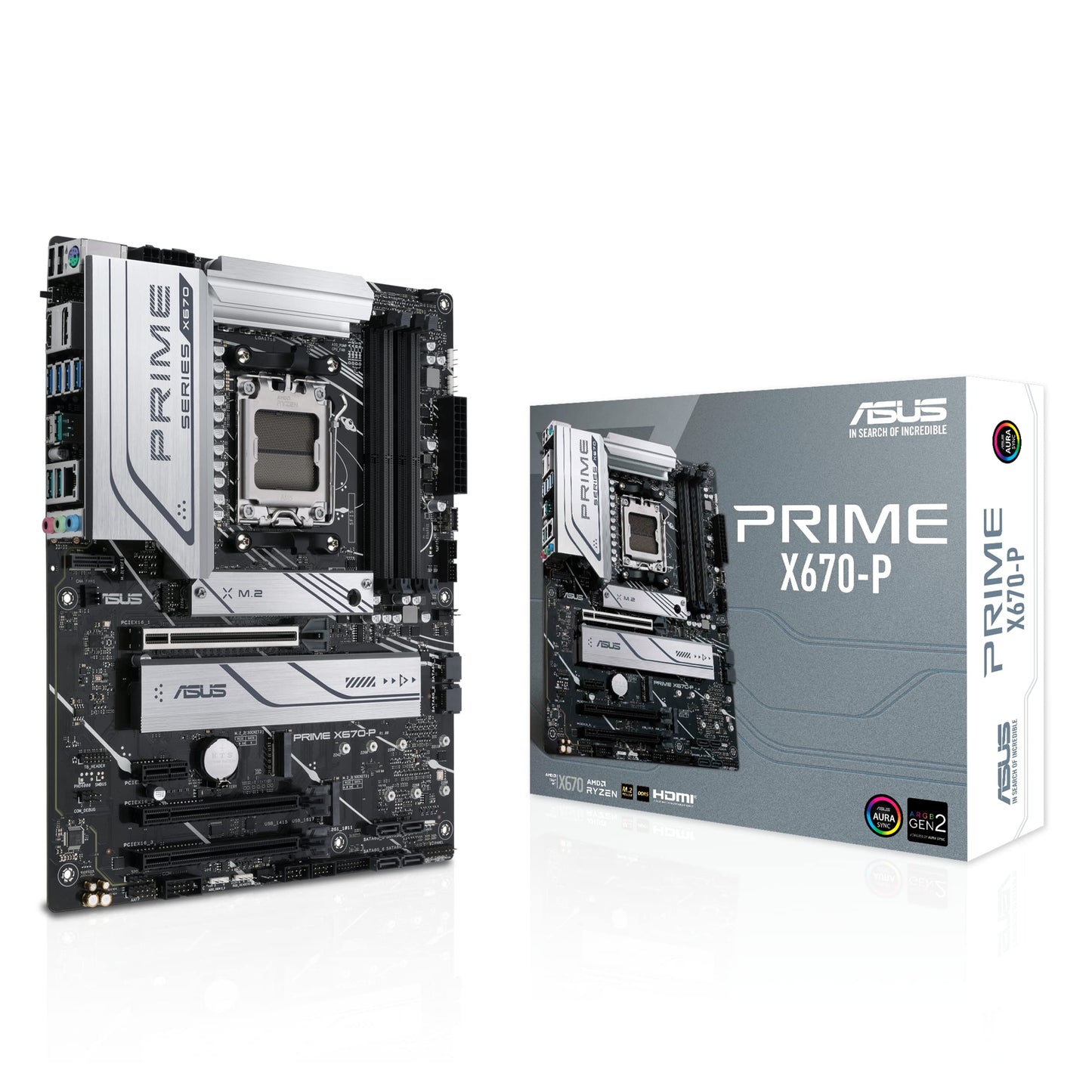 ASUS Prime X670-P AMD X670 AM5 Ryzen™ Desktop 9000 8000 & 7000 ATX Motherboard with Three M.2 Slots, DDR5, USB 3.2 Gen 2x2 Type-C®, USB4® Header, and 2.5Gb Ethernet