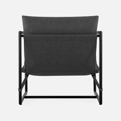 Zinus Aidan Sling Accent Chair – Modern Minimalist Design with Comfort Cushion, Durable Metal Framed Armchair with Foam Cushioning, Stylish Accent, Versatile Use, Dark Grey Solid