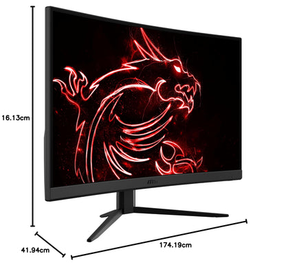 MSI Optix G27C4 E2/E3 FHD 1500R Curvature 16:9 Aspect Ratio Non-Glare Super Narrow Bezel 1ms 1920 x 1080 170Hz Refresh Rate Tilt Adjustment AMD FreeSync 27" Curved Gaming Monitor