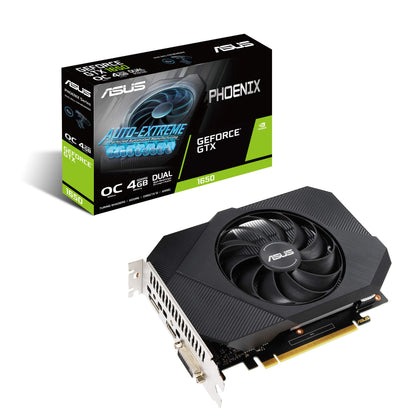 ASUS Phoenix NVIDIA GeForce GTX 1650 OC Edition Gaming Graphics Card (PCIe 3.0, 4GB GDDR6 Memory, HDMI 2.0b, DisplayPort 1.4a, DVI-D, Dual Ball Fan Bearings, Auto-Extreme)