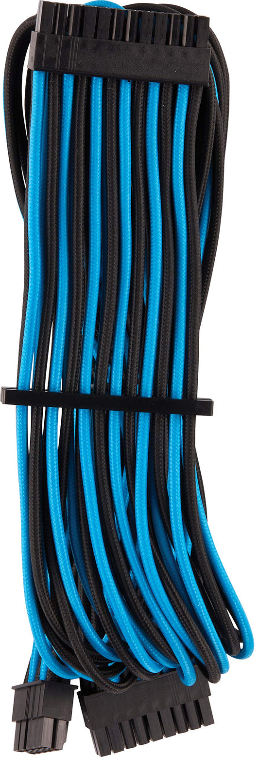 Corsair CP-8920235 Premium Individually Sleeved ATX 24-Pin Cable Type 4 Gen 4 – Blue/Black