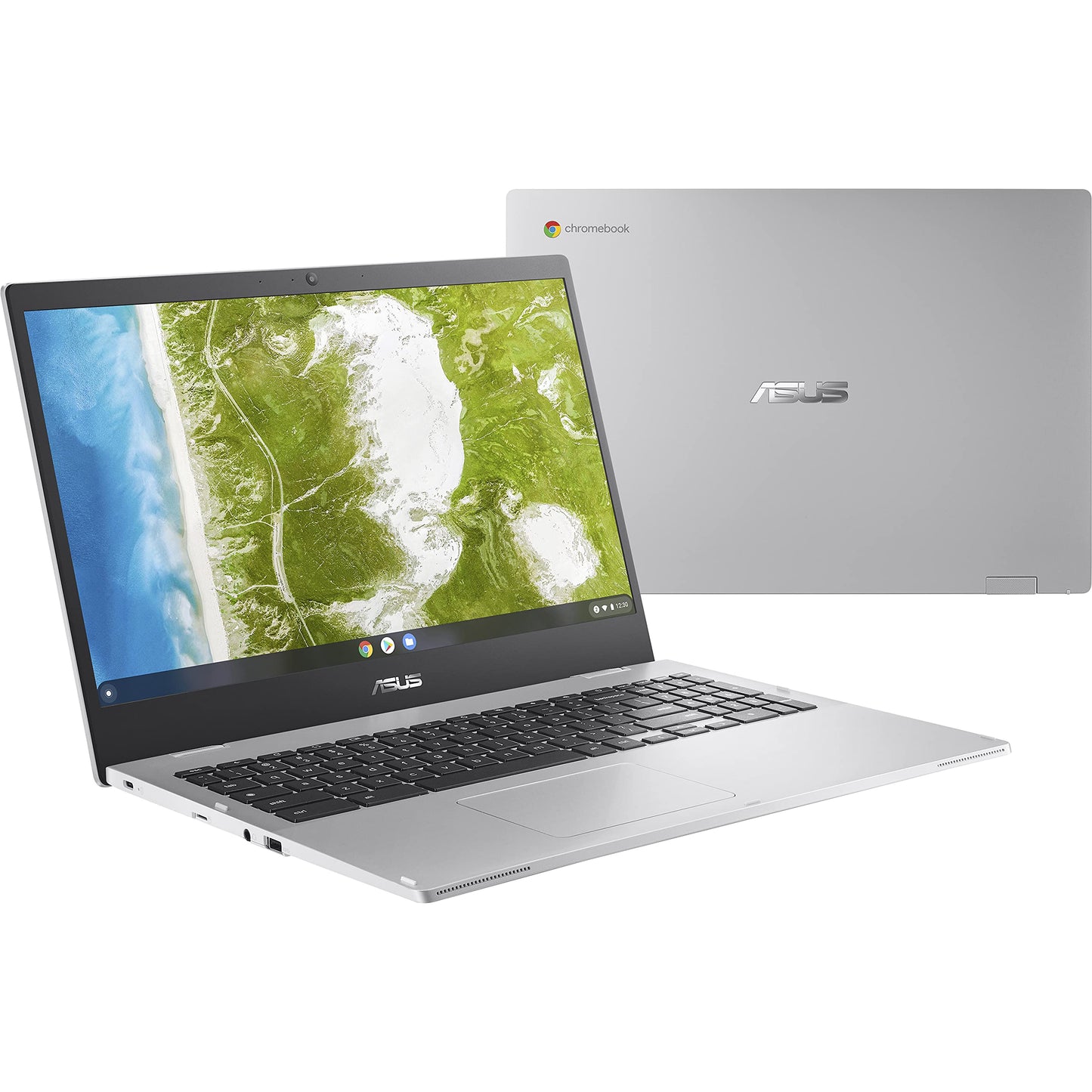 ASUS Chromebook CX1, 15.6" Full HD NanoEdge Display, Intel Celeron N4500 Processor, 64GB eMMC Storage, 8GB RAM, Chrome OS, Transparent Silver, CX1500CKA-DH01-CB