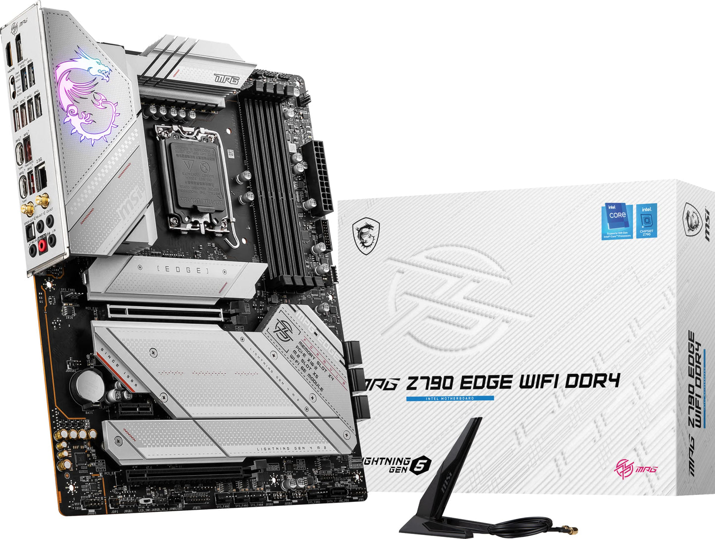 MSI MPG Z790 Edge WiFi DDR4 Gaming Motherboard (Supports 12th/13th Gen Intel Processors, LGA 1700, DDR4, PCIe 5.0, M.2, 2.5Gbps LAN, USB 3.2 Gen2, Wi-Fi 6E, ATX)