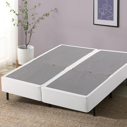 ZINUS No Assembly Metal Box Spring / 9 Inch White Mattress Foundation / Sturdy Metal Structure, Split Queen