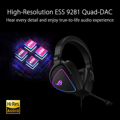 ASUS ROG Delta S Gaming Headset, Over-Ear Headphones & ROG Balteus RGB Gaming Mouse Pad