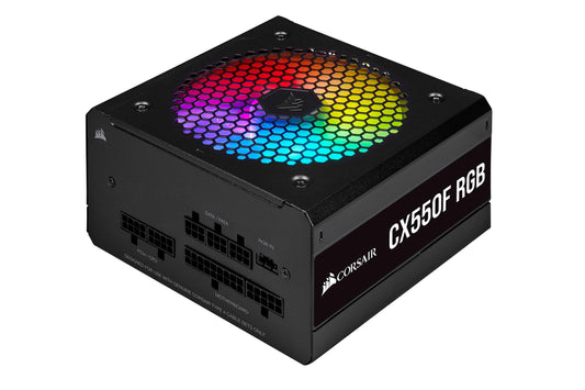 Corsair CX550F RGB, 550 Watt, 80 Plus Bronze, Fully Modular RGB Power Supply, Black, 550 Watts