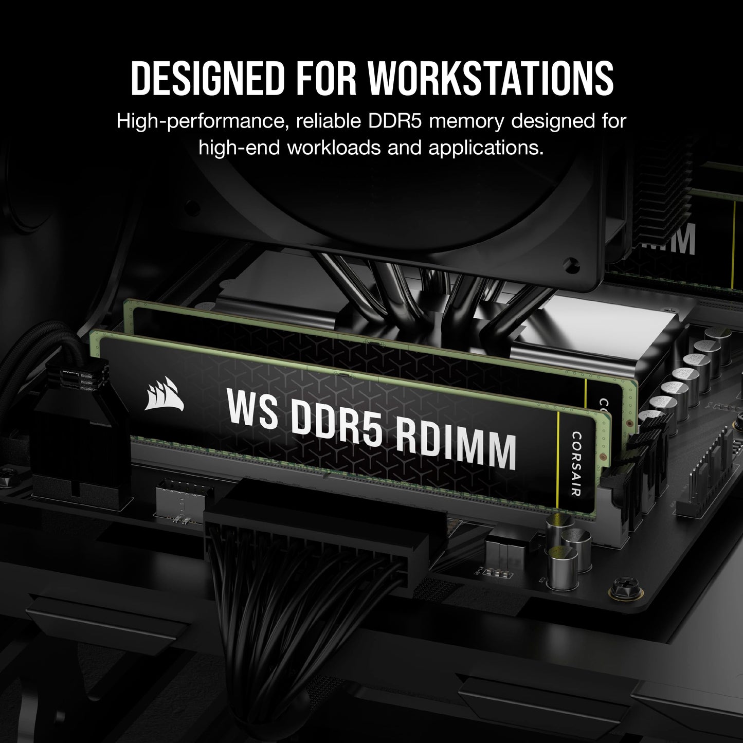 CORSAIR WS DDR5 ECC RDIMM 256GB (8x32GB) 5600MHz CL40 AMD Expo Intel XMP 3.0 Computer Memory - Black (CMA256GX5M8B5600Z40) 256GB (8x32GB)