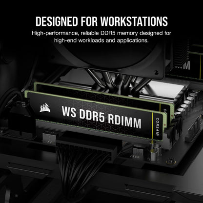 CORSAIR WS DDR5 ECC RDIMM 256GB (8x32GB) 5600MHz CL40 AMD Expo Intel XMP 3.0 Computer Memory - Black (CMA256GX5M8B5600Z40) 256GB (8x32GB)