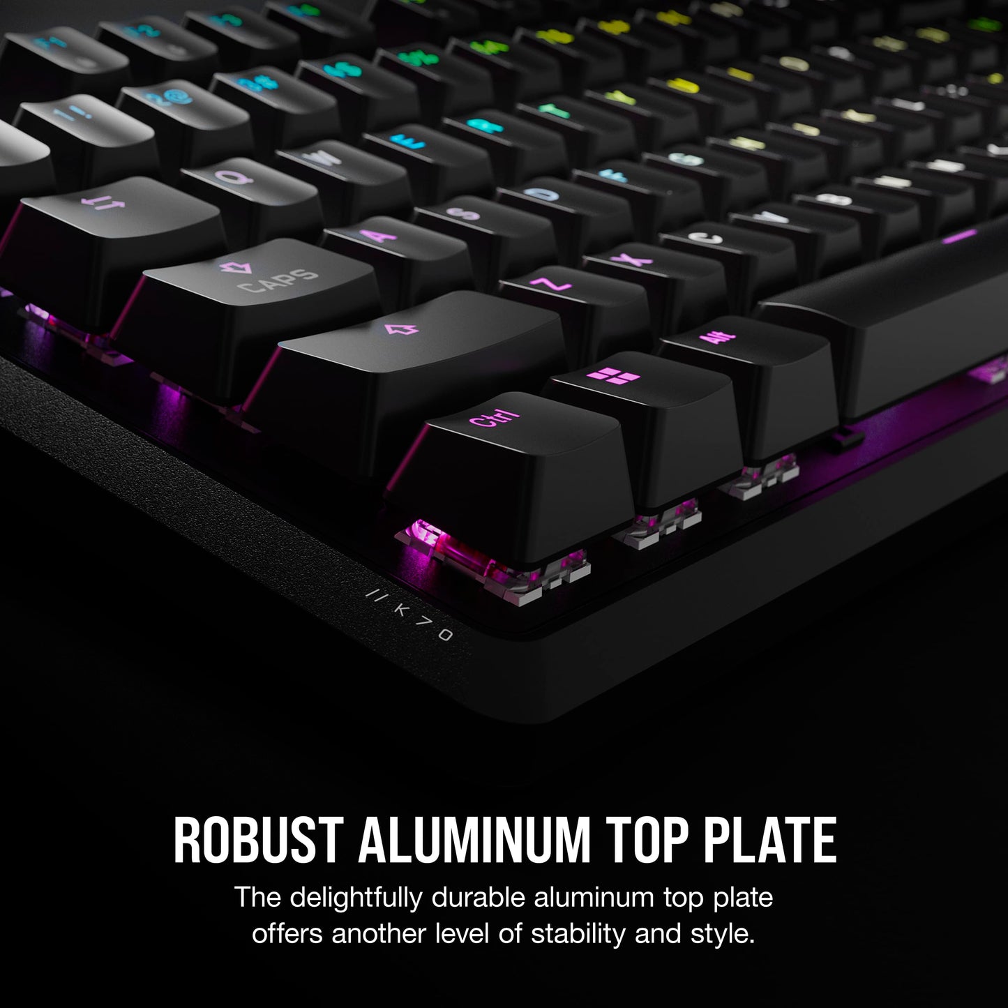 CORSAIR K70 CORE RGB Mechanical Gaming Keyboard - Pre-lubricated Corsair MLX Red Linear Keyswitches - Sound Dampening - Media Control Dial - iCUE Compatible - QWERTY NA Layout - Black