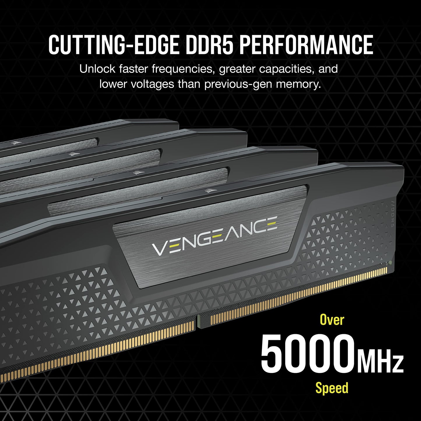 CORSAIR VENGEANCE DDR5 RAM 32GB (2x16GB) 5200MHz CL40 Intel XMP iCUE Compatible Computer Memory - Black (CMK32GX5M2B5200C40) 32GB (2x16GB)