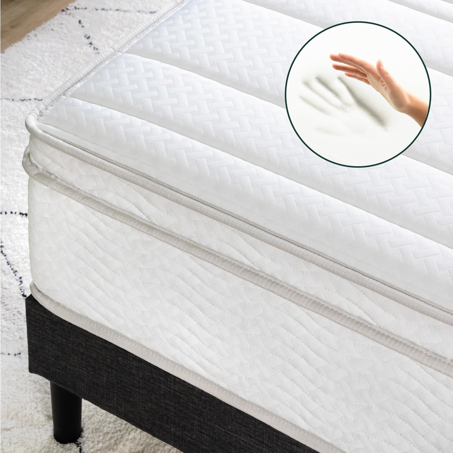 ZINUS 12 Inch Foam and Spring Hybrid Mattress [New Version], King, Fiberglass Free, Medium Firmness, Durable Support, Certified Safe Foams & Fabric, Mattress in A Box White 12" New Small Box