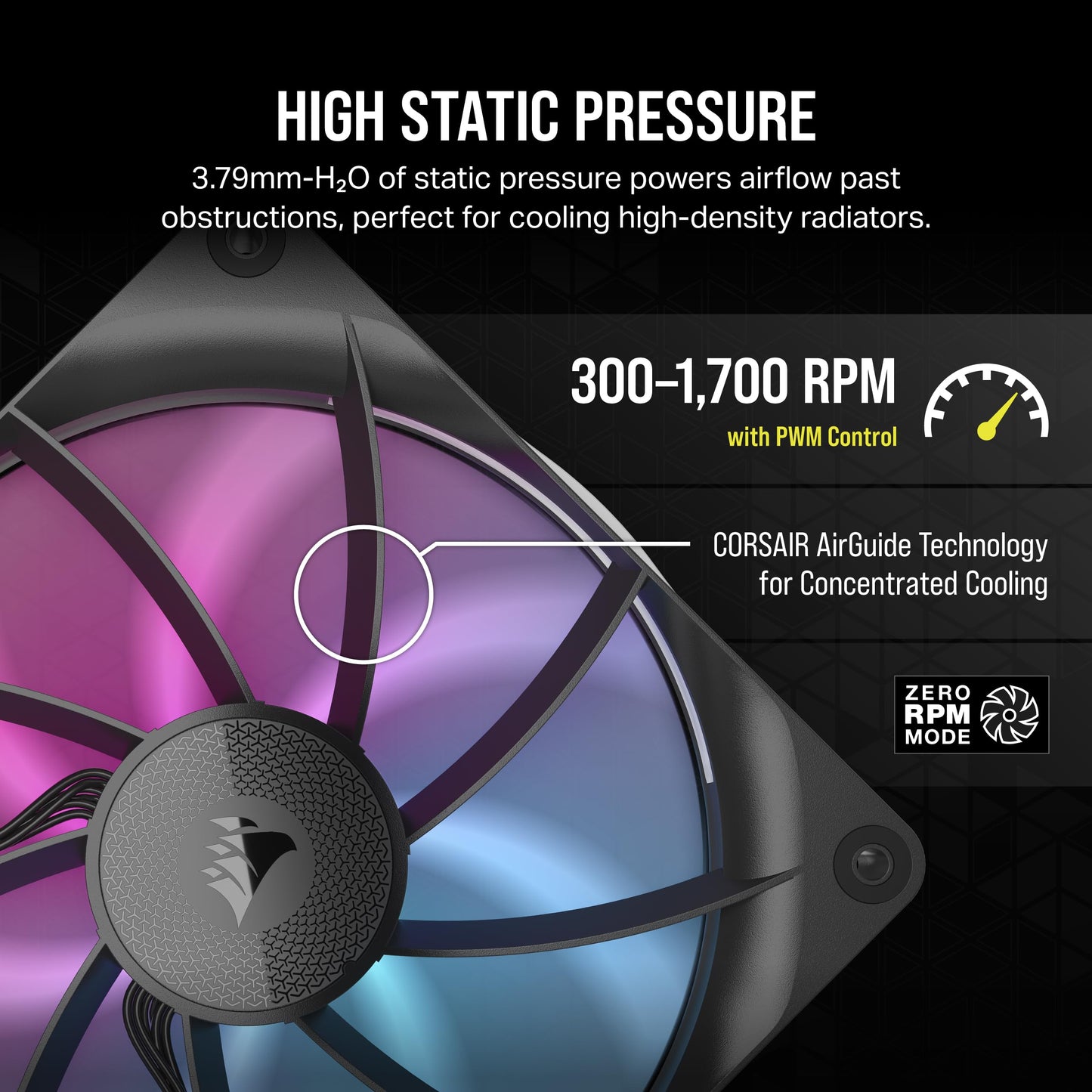 CORSAIR iCUE Link RX140 RGB 140mm PWM Fan - Magnetic Dome Bearing - Single Fan - Black 1 x 140mm