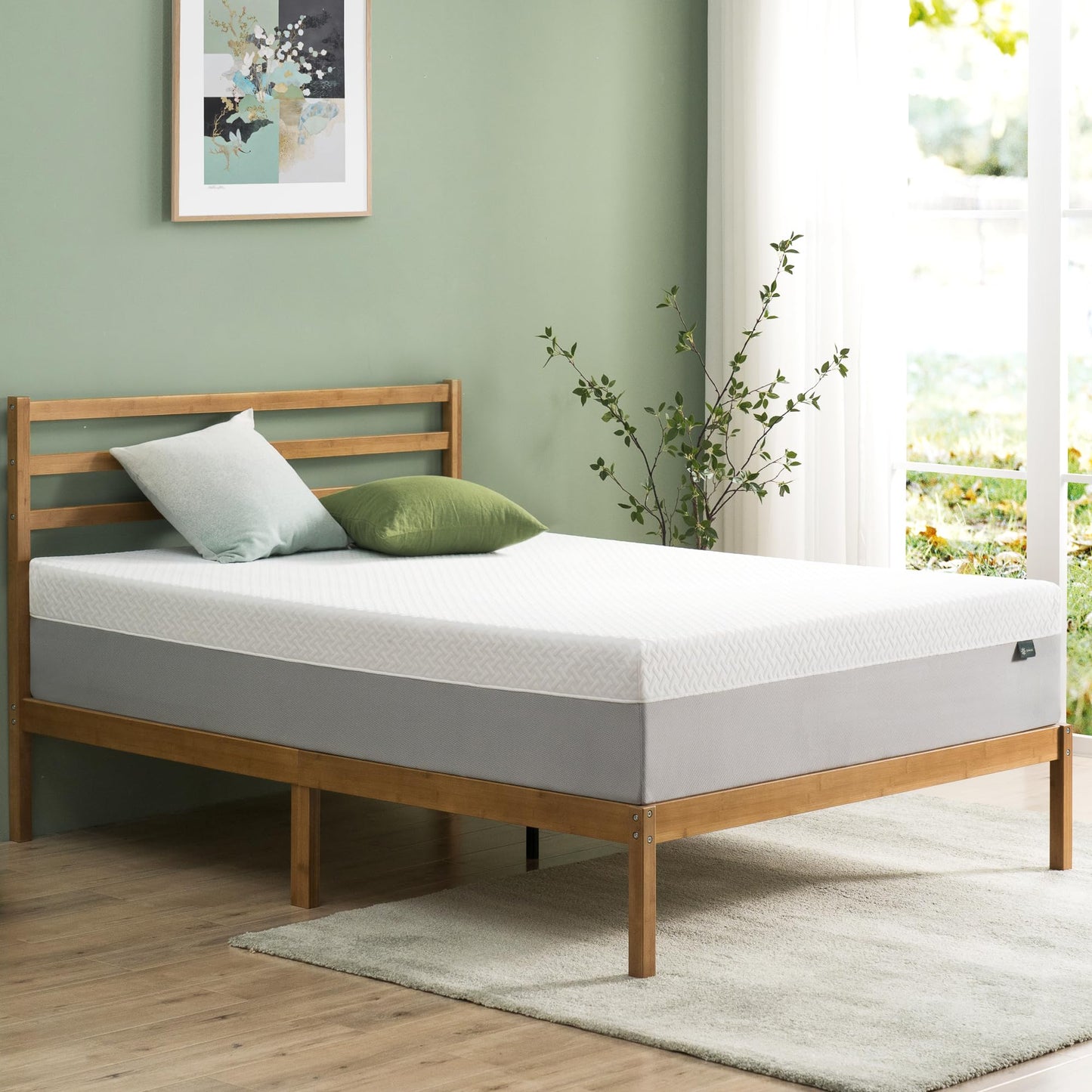 ZINUS 12 Inch Green Tea Essential Memory Foam Mattress [New Version], Twin, Fiberglass Free, Medium Feel, Breathable Airflow Memory Foam, Certified Safe Foams & Fabric, Mattress in A Box White 12" Green Tea New Small Box