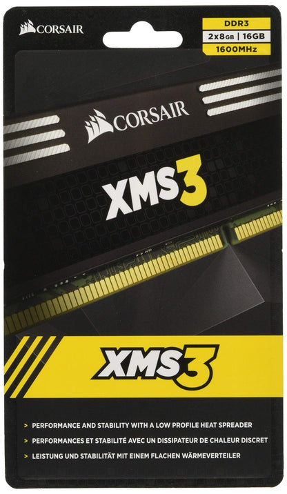 Corsair 16GB XMS3 (2x 8GB) DDR3 SDRAM 1600MHz 240-Pin 16 Dual Channel Kit DDR3 1600 (PC3 12800) CMX16GX3M2A1600C11 16 Gb 1600 Mhz CL11