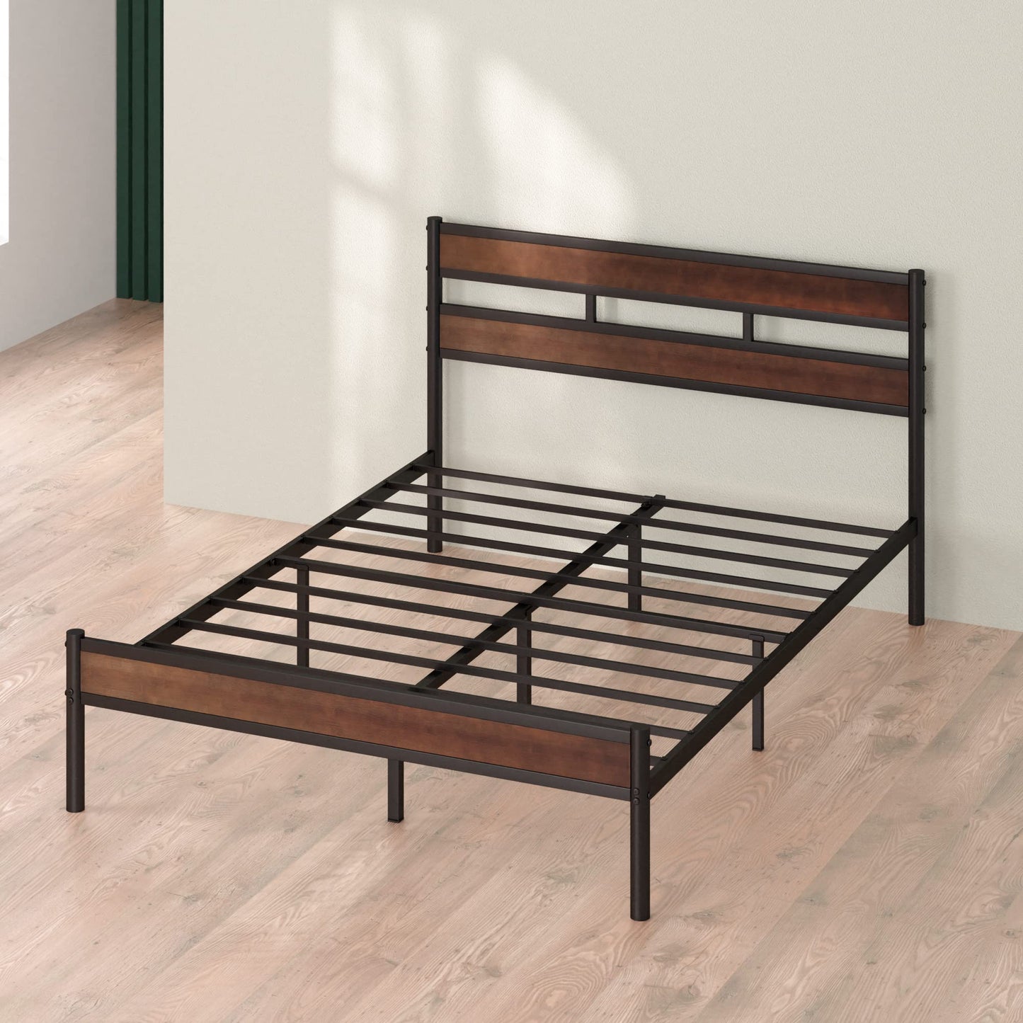 Zinus Roman Bamboo and Metal Platform Bed Frame/No Box Spring Needed/Easy Assembly, King