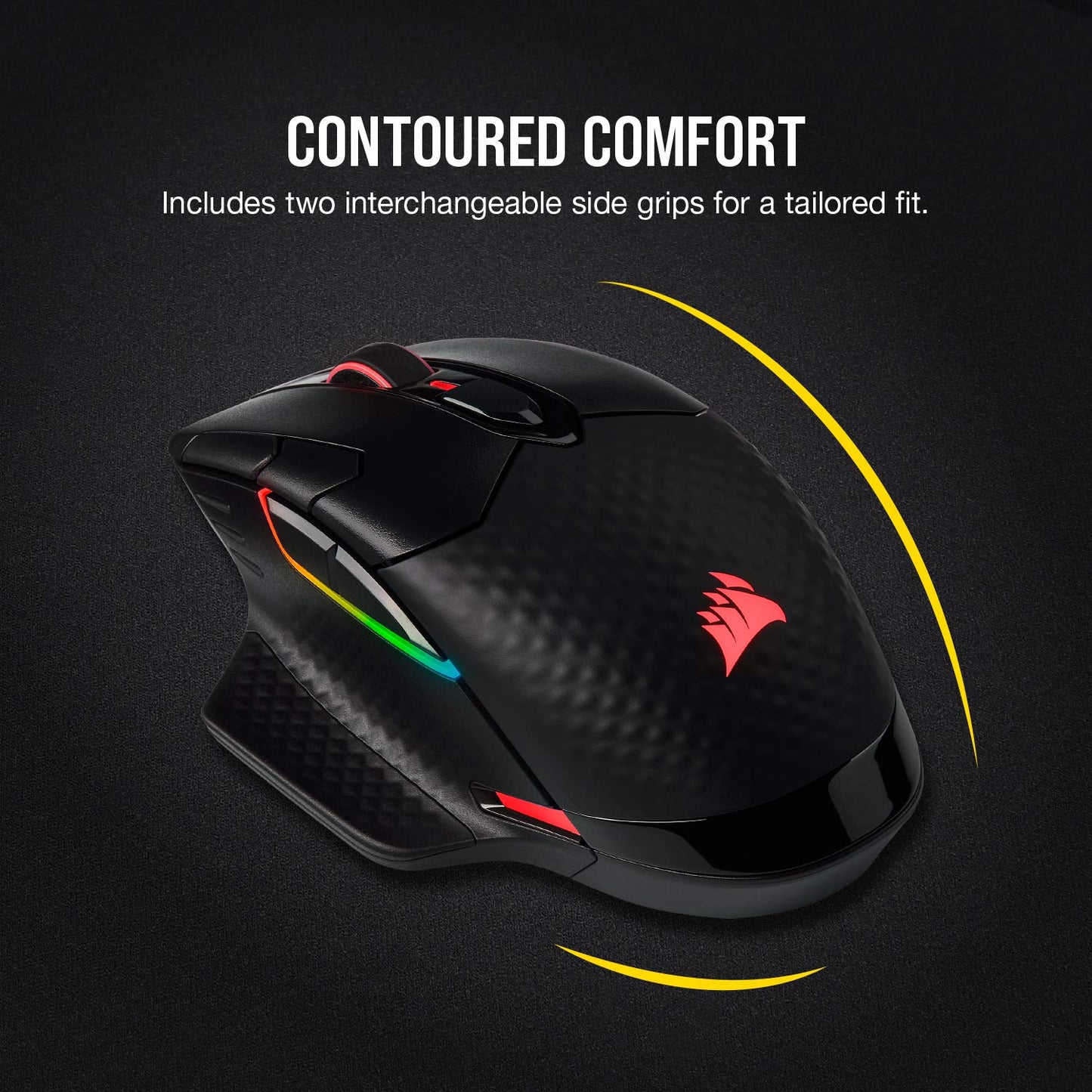 Corsair Dark Core RGB Pro SE, FPS/MOBA Gaming Mouse with SLIPSTREAM Technology, Black, Backlit RGB LED, 18000 DPI, Optical, Qi wireless charging certified