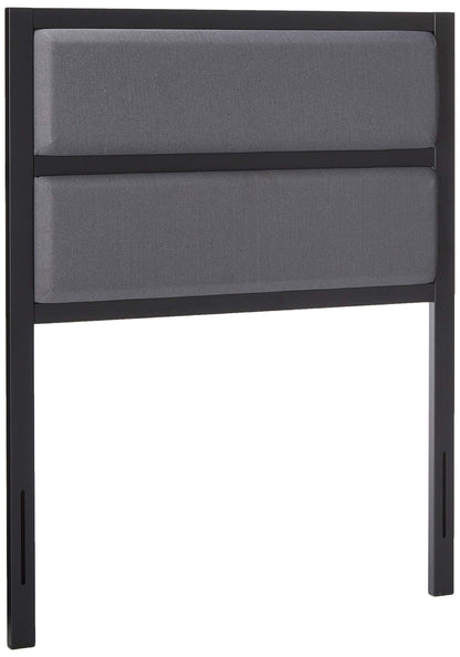 Zinus OLB-MFHB-T Modern Studio Upholstered Metal Headboard, Twin, Black Upholstered Grey