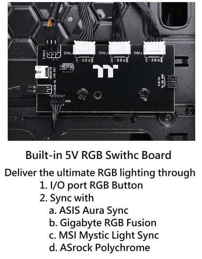 Thermaltake Level 20 MT Motherboard Sync ARGB ATX Mid Tower Gaming Computer Case with 3 120mm ARGB 5V Motherboard Sync RGB Fans +1 120mm Rear Fan Pre-Installed CA-1M7-00M1WN-00, Black