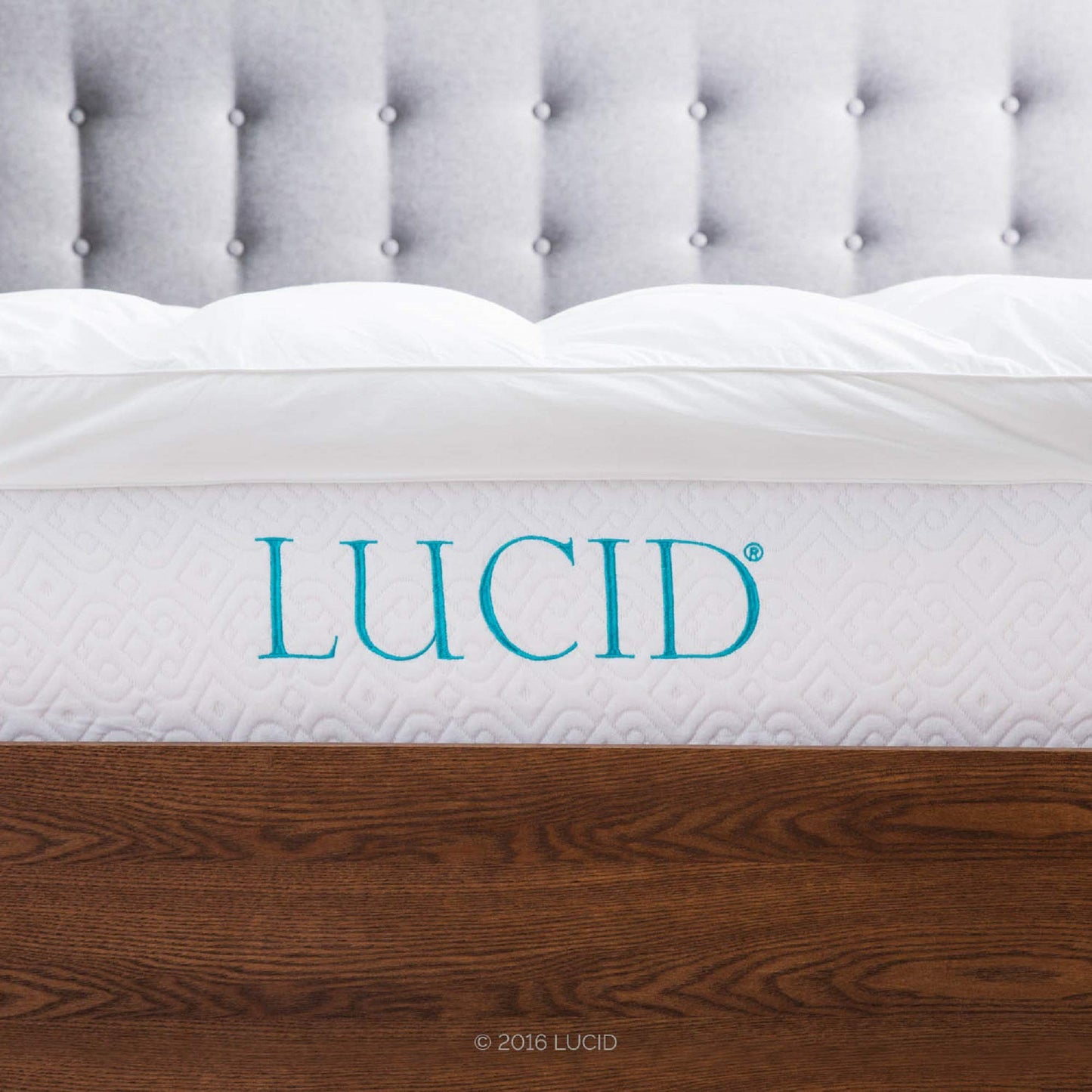 LUCID Ultra Plush 3 Inch Down Alternative Fiber Bed Mattress Topper - Allergen Free Pillow Top - Soft and Breathable Cotton Percale Cover - King Size, White Traditional