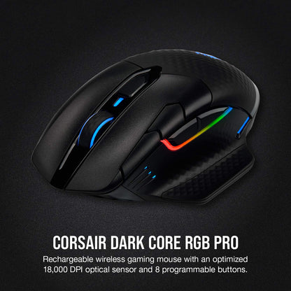 Corsair K57 RGB Wireless Gaming Keyboard + Dark CORE RGB PRO Wireless Gaming Mouse (18000 DPI)