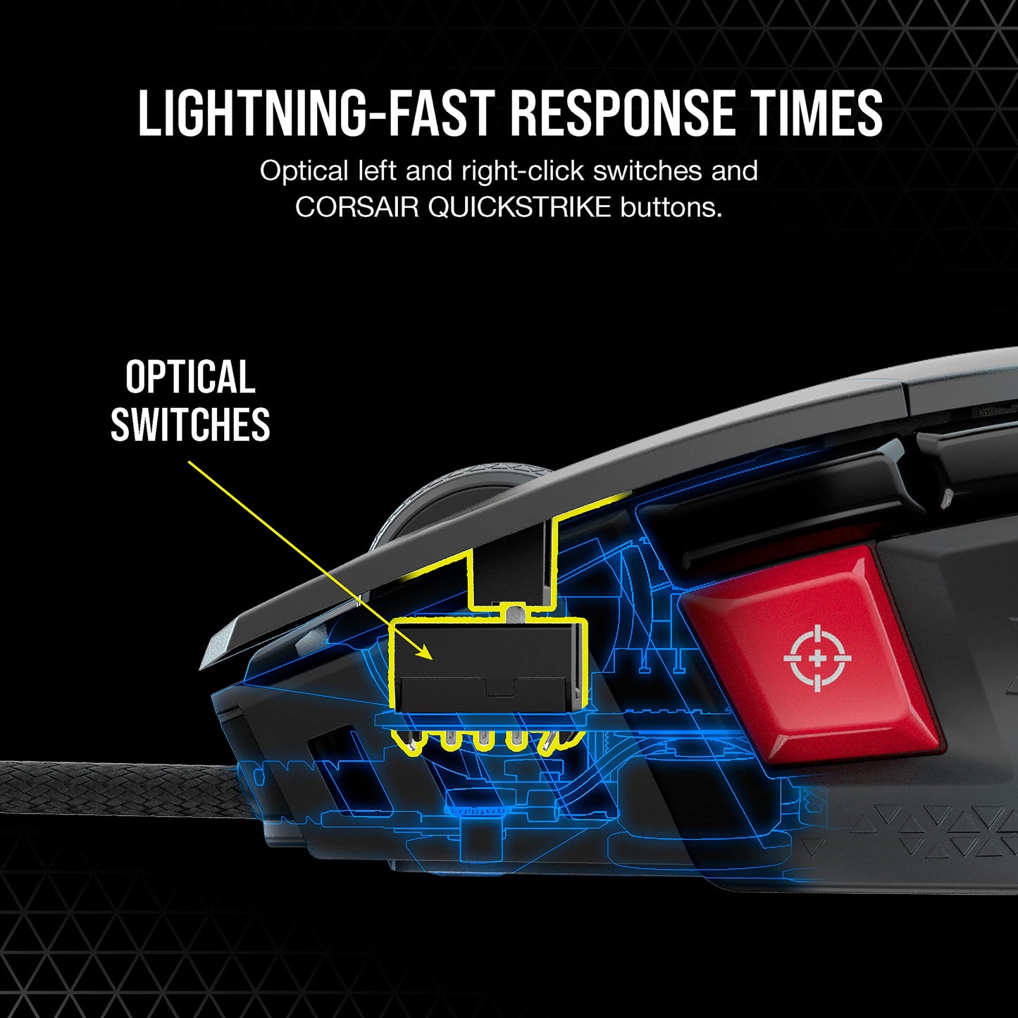 Corsair M65 RGB Ultra Tunable FPS Gaming Mouse Marksman 26,000 DPI Optical Sensor, Optical Switches, AXON Hyper-Processing Technology, Sensor Fusion Control, Tunable Weight System - Black M65 ULTRA WIRED