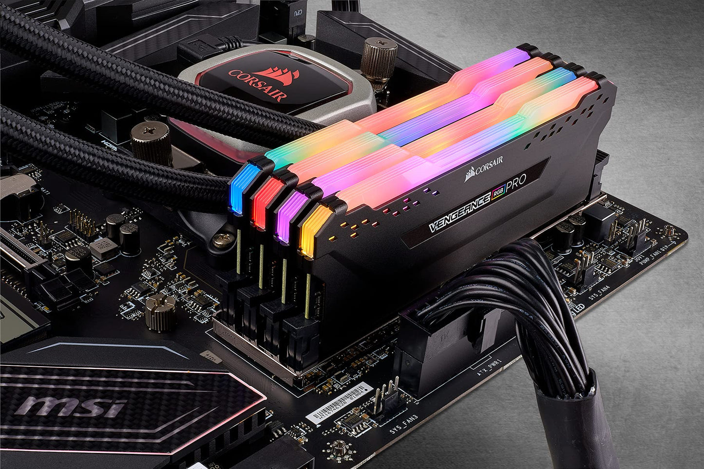 Corsair Vengeance RGB Pro 64GB (4x16GB) DDR4 3200 (PC4-25600) C16 Desktop Memory – Black