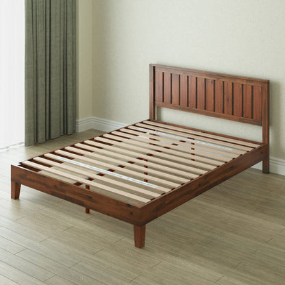 Zinus King Bed Frame - Vivek Deluxe 12 inch Wood Platform Bed with Headboard, Wood Slats Support, Easy Assembly, No Boxspring Needed - Underbed Storage Space, Antique Espresso Finish, King Size