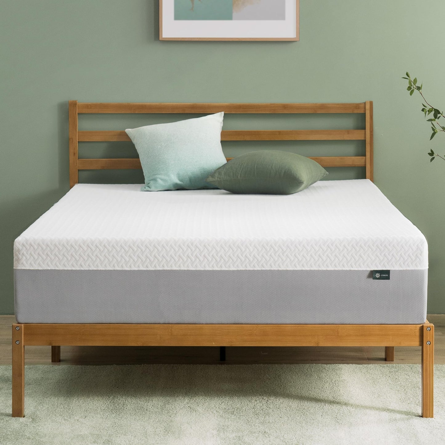 ZINUS 10 Inch Green Tea Essential Memory Foam Mattress [New Version], Full, Fiberglass Free, Medium Feel, Breathable Airflow Memory Foam, Certified Safe Foams & Fabric, Mattress in A Box White 10" Green Tea New Small Box