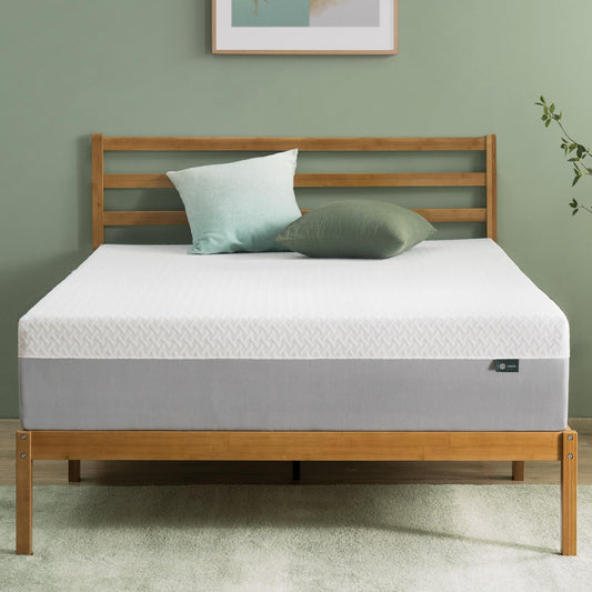 ZINUS 10 Inch Green Tea Essential Memory Foam Mattress [New Version], Queen, Fiberglass Free, Medium Feel, Breathable Airflow Memory Foam, Certified Safe Foams & Fabric, Mattress in A Box White 10" Green Tea New Small Box