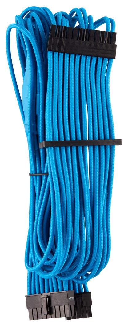 CORSAIR Premium Individually Sleeved PSU Cables Starter Kit – Blue, 2 Yr Warranty, for Corsair PSUs