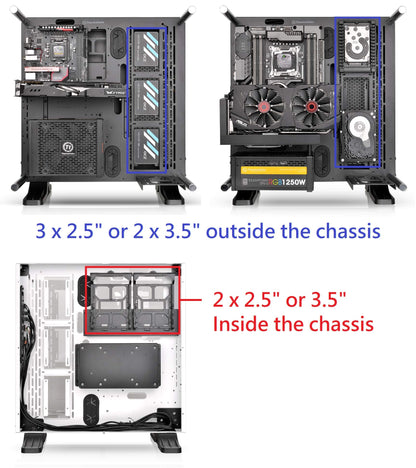 ThermaltakeThermaltake TT Premium PCI-E 4.0 High Speed Flexible Extender Riser Cable 300mm & Core P3 ATX Tempered Glass Gaming Computer Case Chassis, SnowThermaltake Cable + Chassis